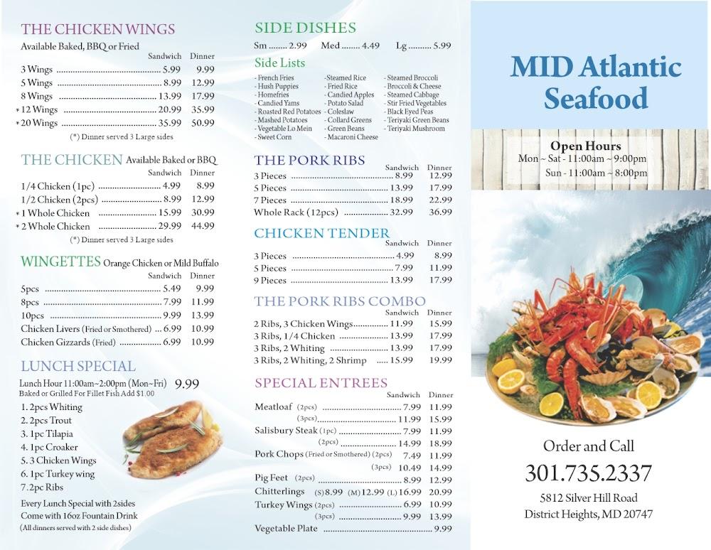 Mid Atlantic Seafood - Menu Scan 2